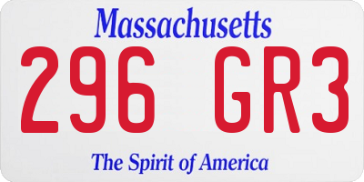 MA license plate 296GR3