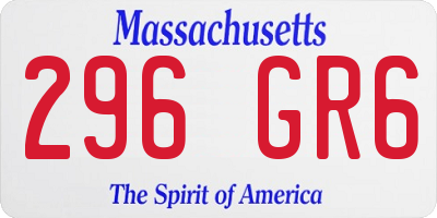 MA license plate 296GR6