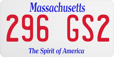 MA license plate 296GS2