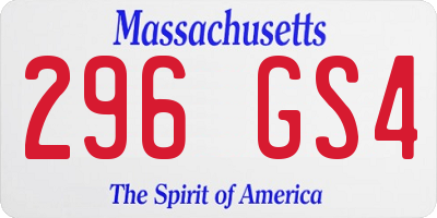 MA license plate 296GS4