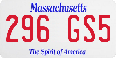 MA license plate 296GS5