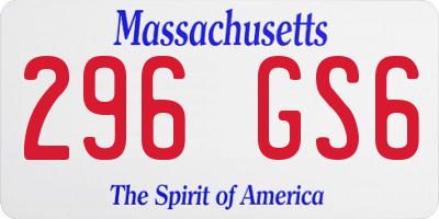 MA license plate 296GS6