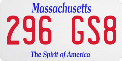 MA license plate 296GS8