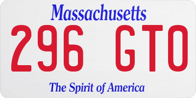 MA license plate 296GT0