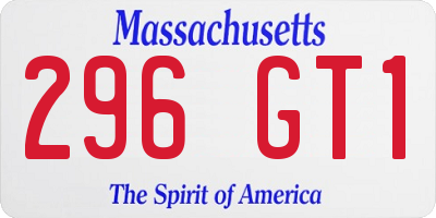 MA license plate 296GT1