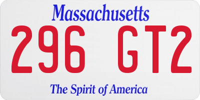 MA license plate 296GT2