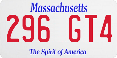 MA license plate 296GT4