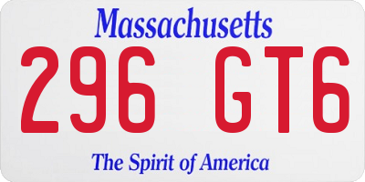 MA license plate 296GT6