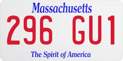 MA license plate 296GU1