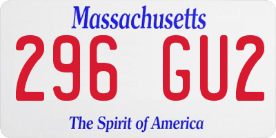 MA license plate 296GU2