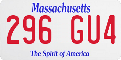 MA license plate 296GU4