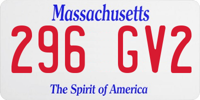 MA license plate 296GV2