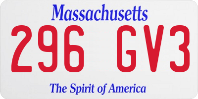 MA license plate 296GV3