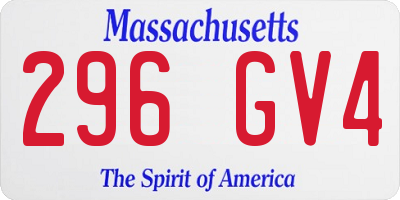 MA license plate 296GV4