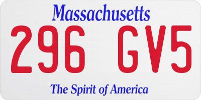 MA license plate 296GV5