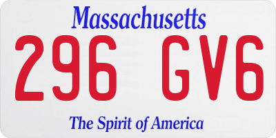 MA license plate 296GV6