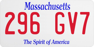 MA license plate 296GV7