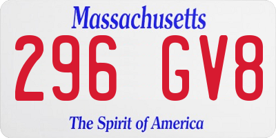 MA license plate 296GV8