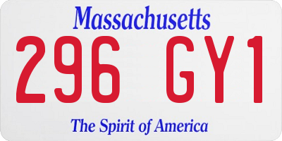MA license plate 296GY1