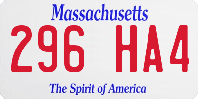 MA license plate 296HA4