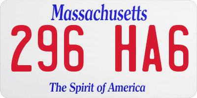 MA license plate 296HA6