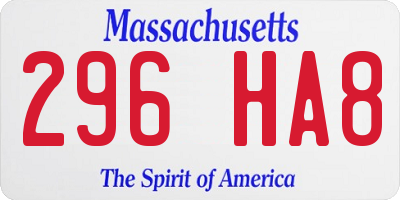 MA license plate 296HA8