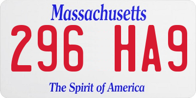MA license plate 296HA9