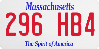 MA license plate 296HB4