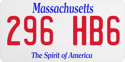 MA license plate 296HB6