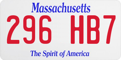 MA license plate 296HB7