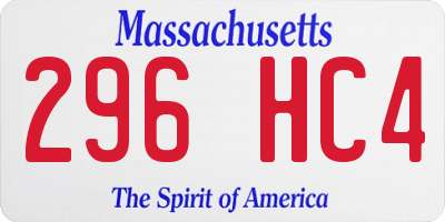 MA license plate 296HC4