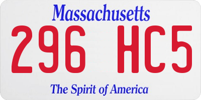 MA license plate 296HC5
