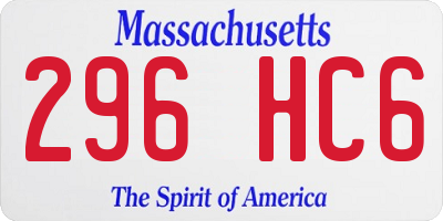 MA license plate 296HC6