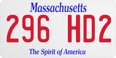 MA license plate 296HD2