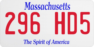 MA license plate 296HD5