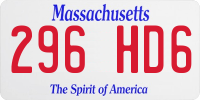 MA license plate 296HD6