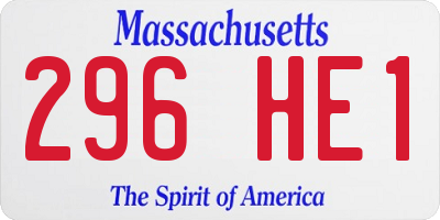 MA license plate 296HE1