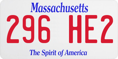 MA license plate 296HE2