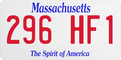 MA license plate 296HF1