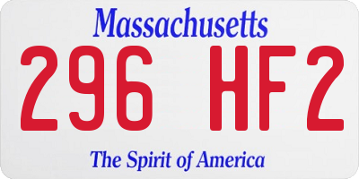 MA license plate 296HF2