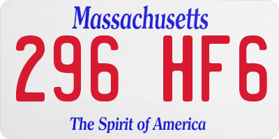 MA license plate 296HF6