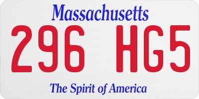 MA license plate 296HG5