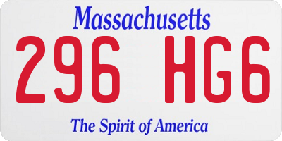 MA license plate 296HG6