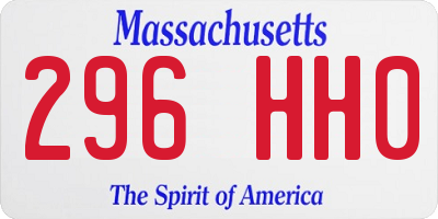 MA license plate 296HH0