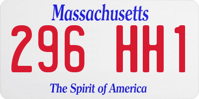 MA license plate 296HH1