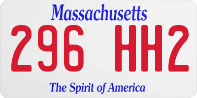 MA license plate 296HH2