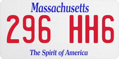 MA license plate 296HH6