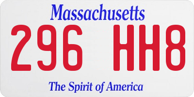 MA license plate 296HH8