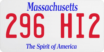 MA license plate 296HI2
