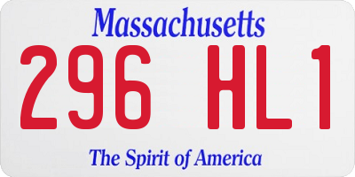 MA license plate 296HL1